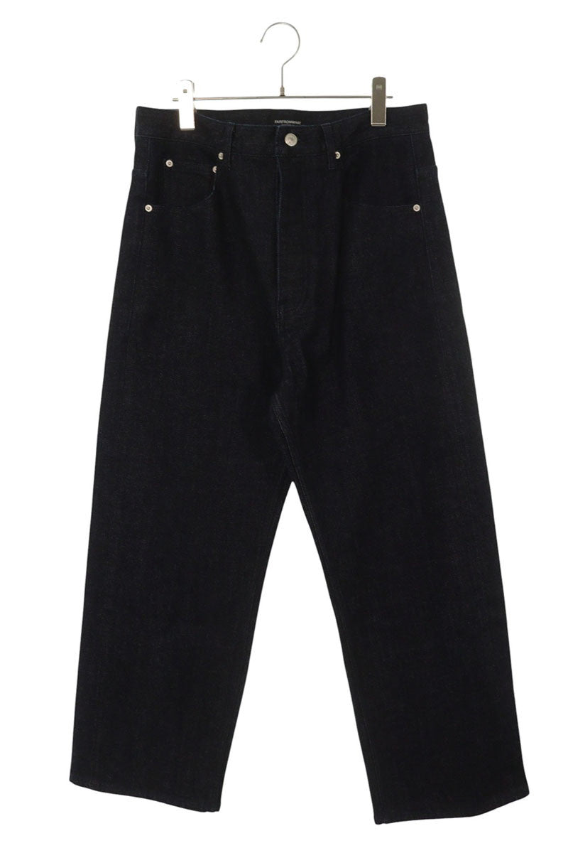 FAR FROM WHAT FAR RAW-TEXTURE DENIM Wide Indigo Blue Size 32