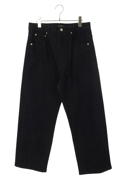 FAR FROM WHAT FAR RAW-TEXTURE DENIM Wide Indigo Blue Size 32