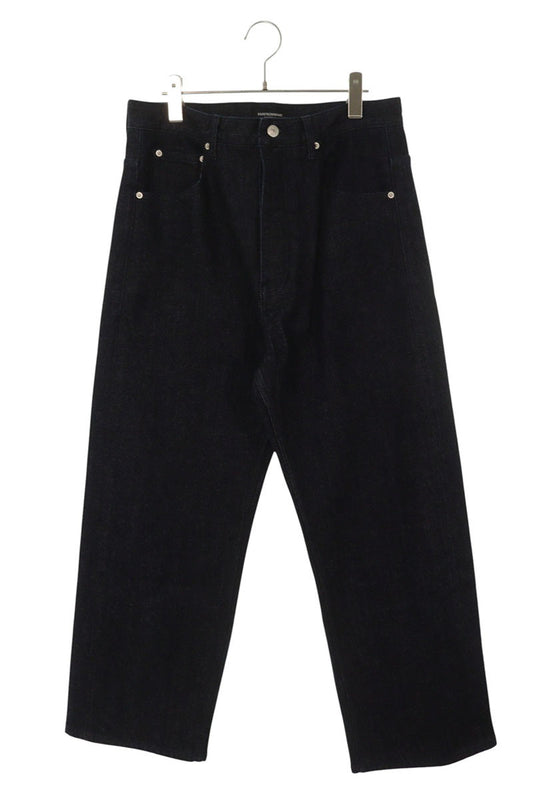 FAR FROM WHAT FAR RAW-TEXTURE DENIM Wide Indigo Blue Size 32