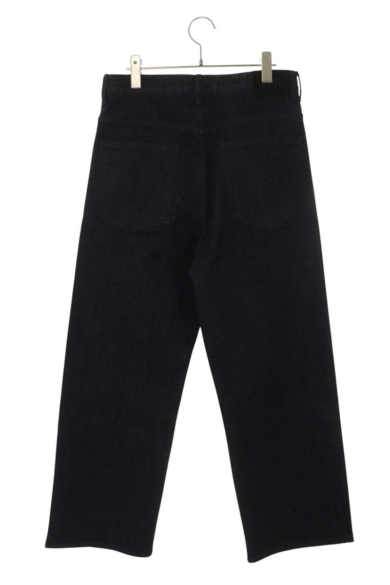 FAR FROM WHAT FAR RAW-TEXTURE DENIM Wide Indigo Blue Size 32