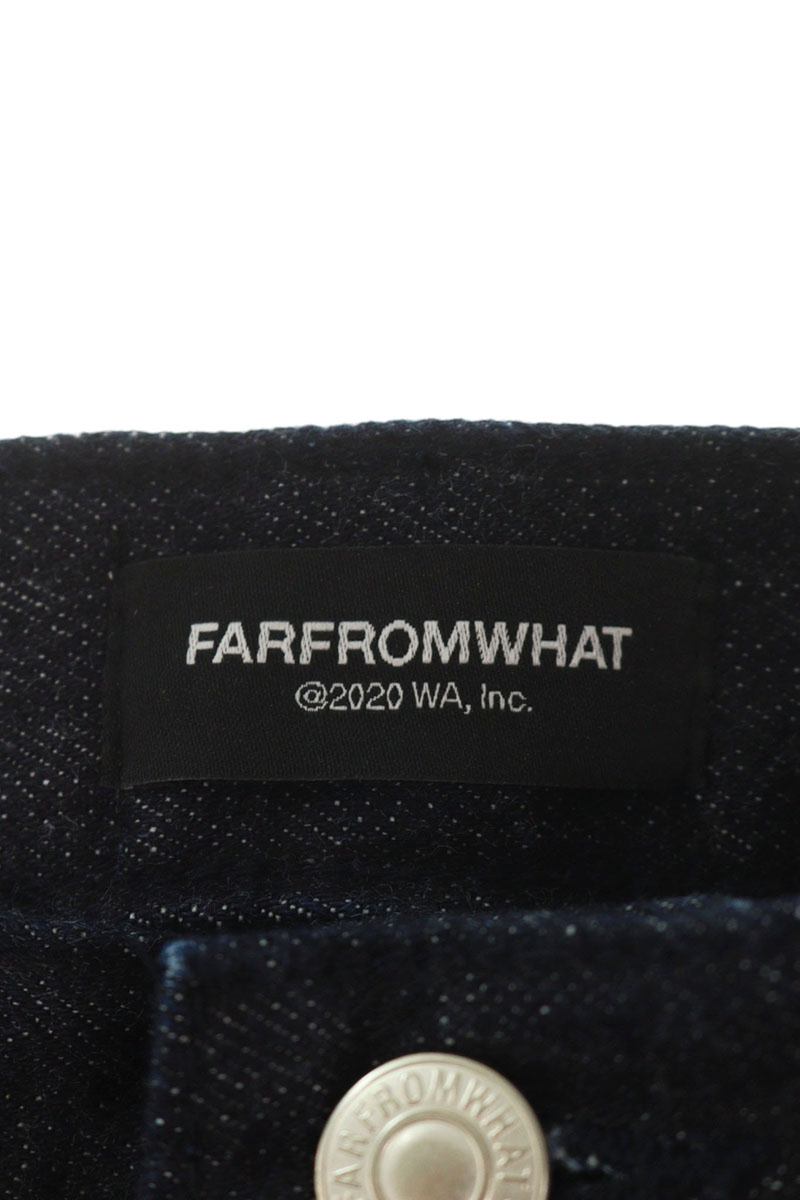 FAR FROM WHAT FAR RAW-TEXTURE DENIM Wide Indigo Blue Size 32