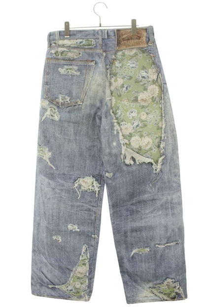 ACNE STUDIOS Flower Trompe L'oeil Baggy Denim Multi Size 32