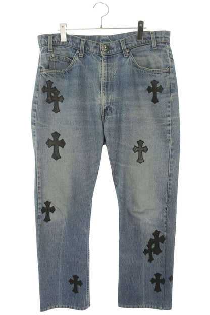 Chrome Hearts U VNTG JEAN BLU ORNG TAB 517 Denim Size 34