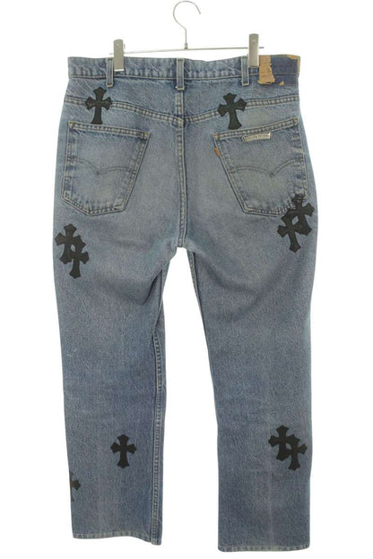 Chrome Hearts U VNTG JEAN BLU ORNG TAB 517 Denim Size 34