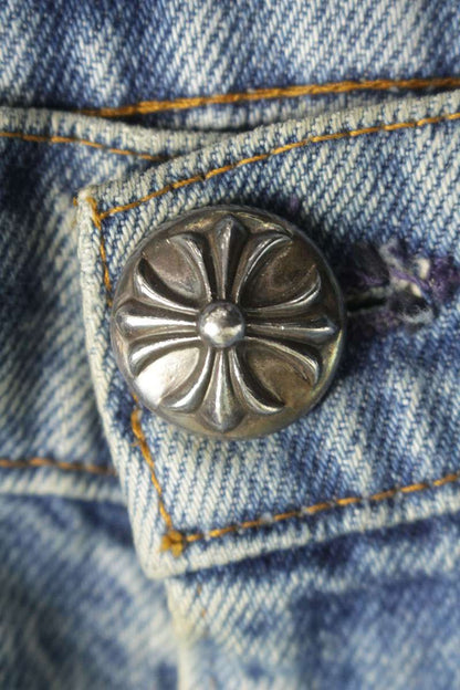 Chrome Hearts U VNTG JEAN BLU ORNG TAB 517 Denim Size 34