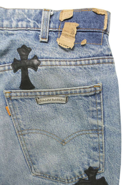 Chrome Hearts U VNTG JEAN BLU ORNG TAB 517 Denim Size 34