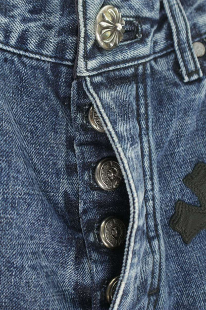Chrome Hearts JEAN STRTLG FBRC Cross Patch Button Size 30