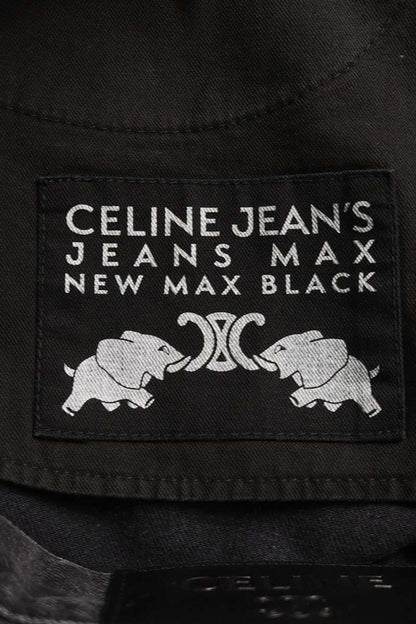 CELINE New Max Black Wash Debossed Denim Size 28