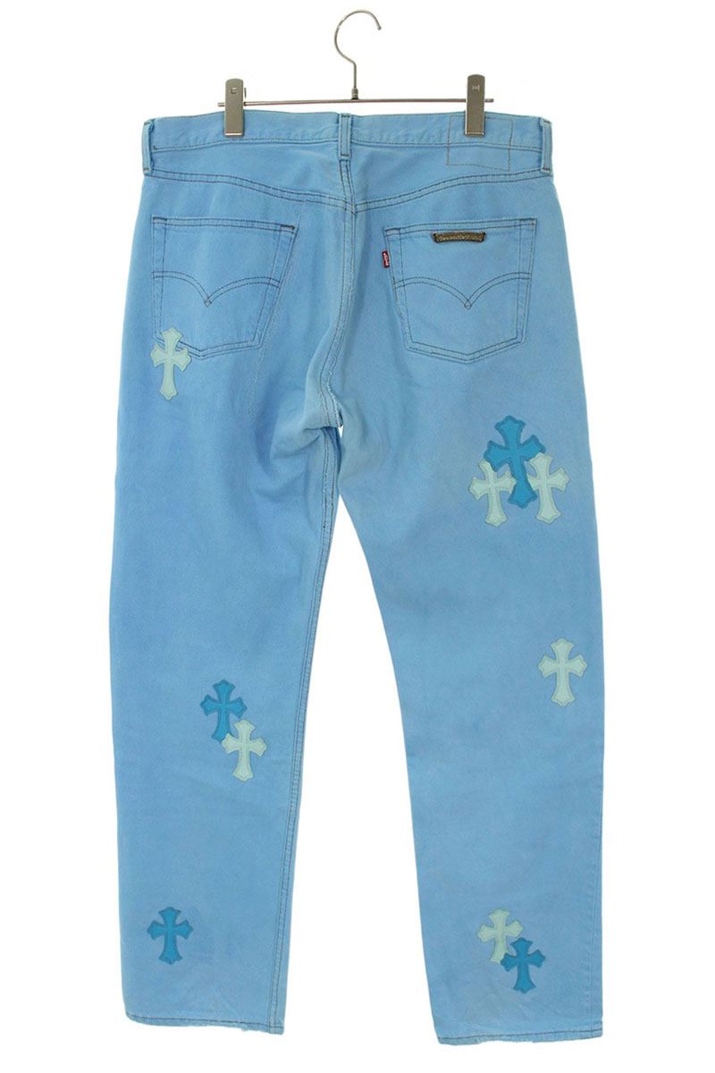 Chrome Hearts U VNTG JEAN BLU 501 Cross Patch Denim Size 34