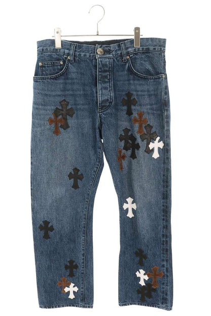 Chrome Hearts JEAN STRTLG FBRC Cross Patch Jeans Size 34