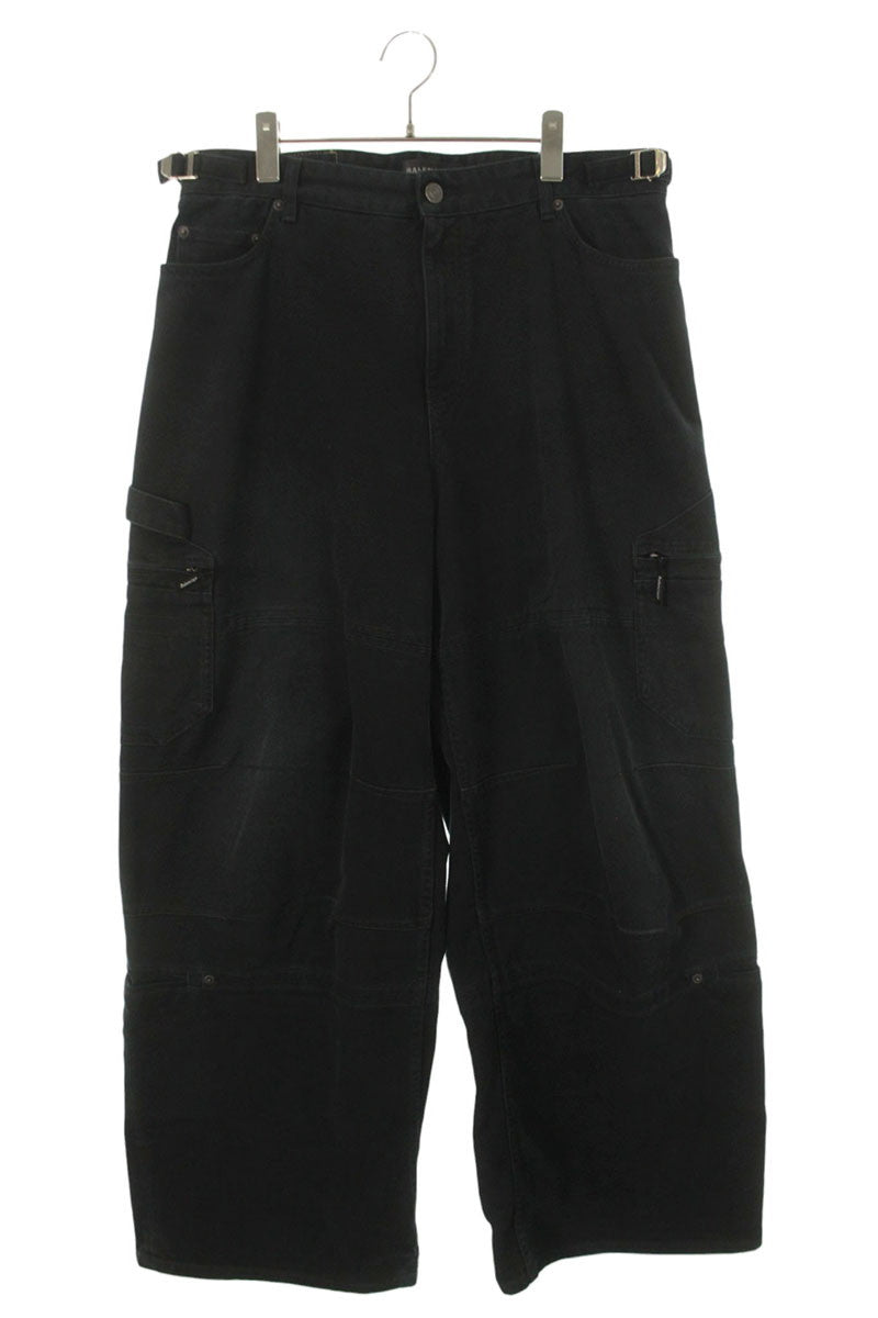 BALENCIAGA Baggy Multi-Pocket Denim Pants Black Size 32
