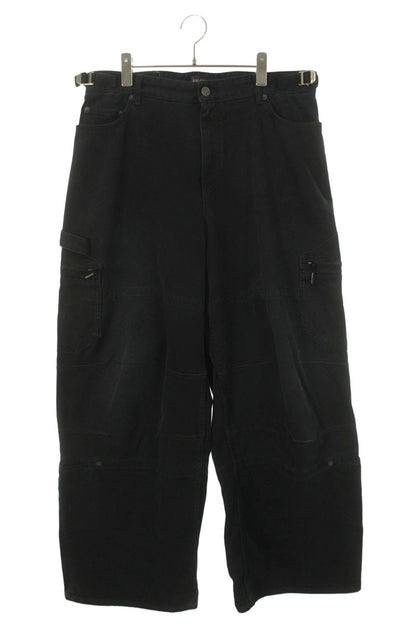 BALENCIAGA Baggy Multi-Pocket Denim Pants Black Size 32