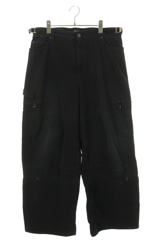 BALENCIAGA Baggy Multi-Pocket Denim Pants Black Size 32