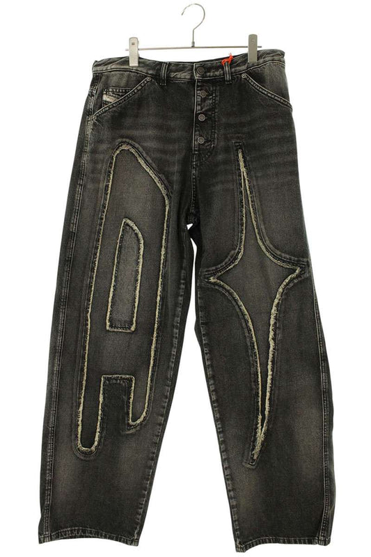 DIESEL THUG PANTS Embroidered Baggy Denim Size 33