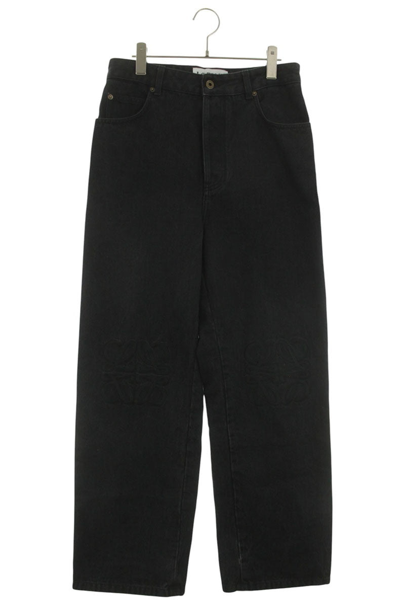 LOEWE Anagram Embroidered Baggy Denim Black Size 33