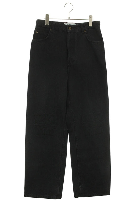 LOEWE Anagram Embroidered Baggy Denim Black Size 33