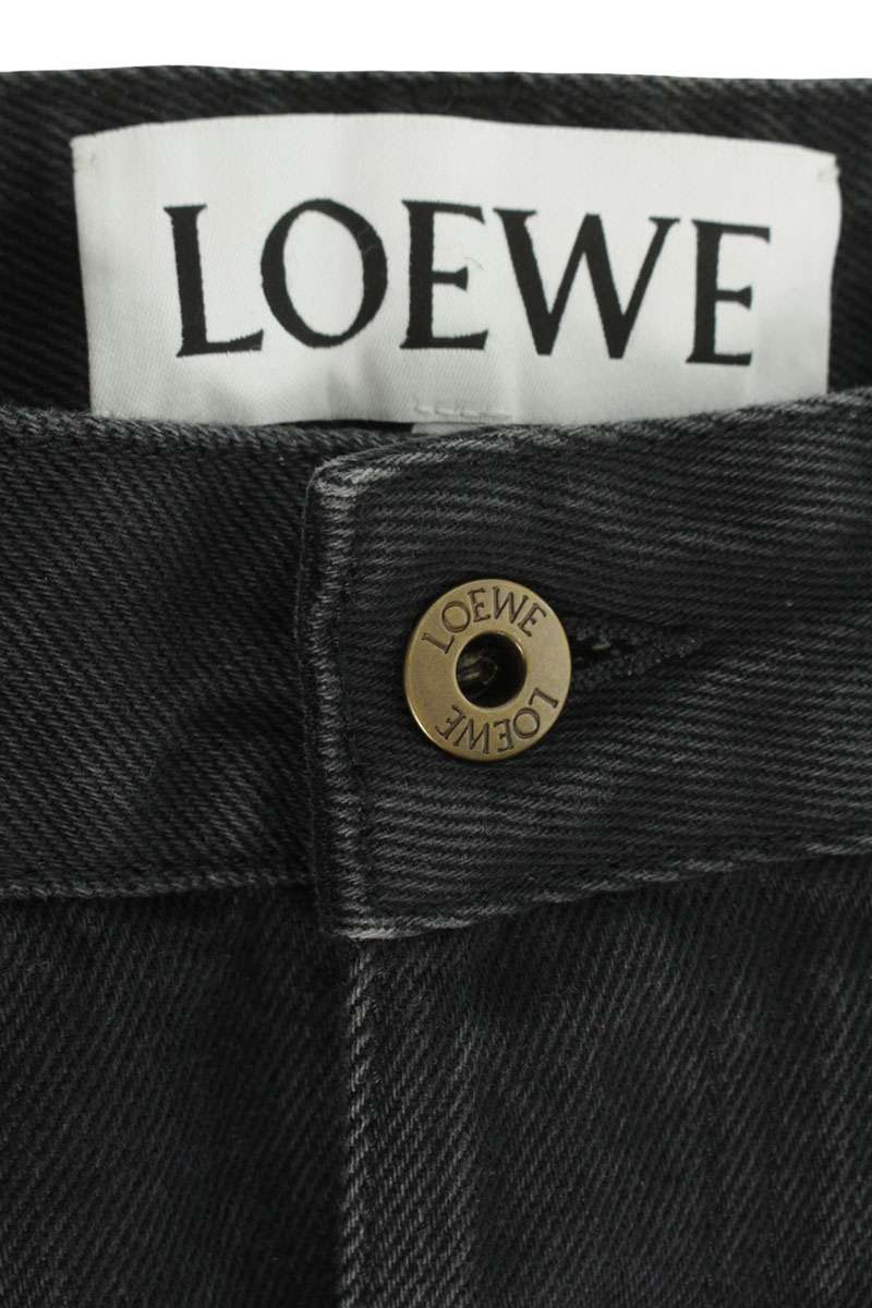 LOEWE Anagram Embroidered Baggy Denim Black Size 33