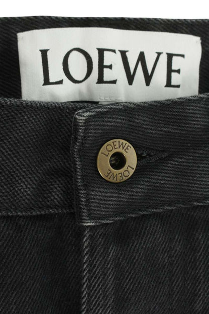 LOEWE Anagram Embroidered Baggy Denim Black Size 33