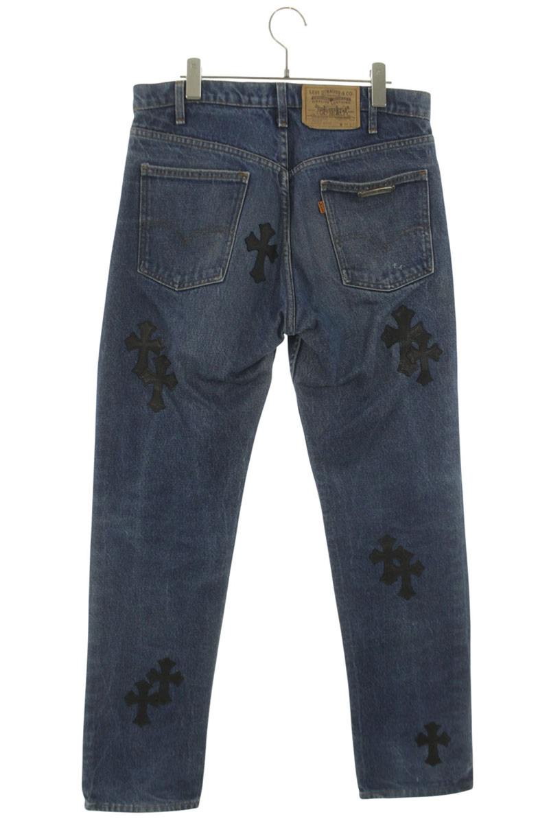 Chrome Hearts Washed 505 Cross Patch Denim Black Size 32INCH