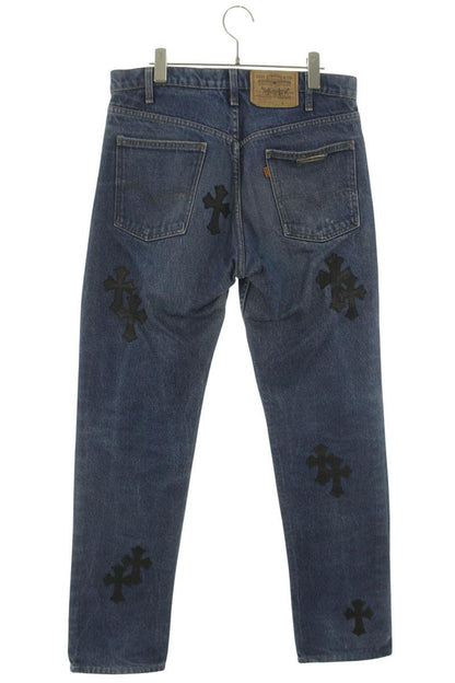 Chrome Hearts Washed 505 Cross Patch Denim Black Size 32INCH