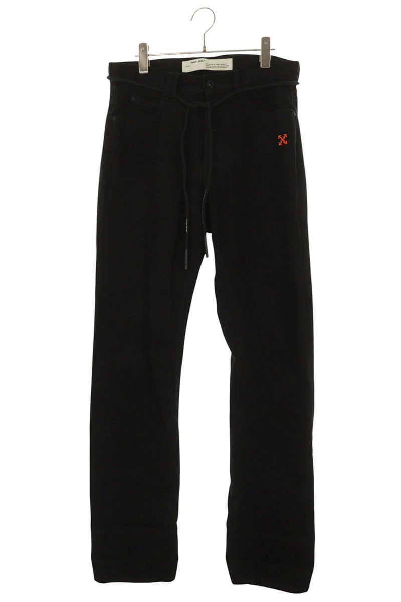 OFF-WHITE Drawstring Arrow Patch Denim Pants Size 30