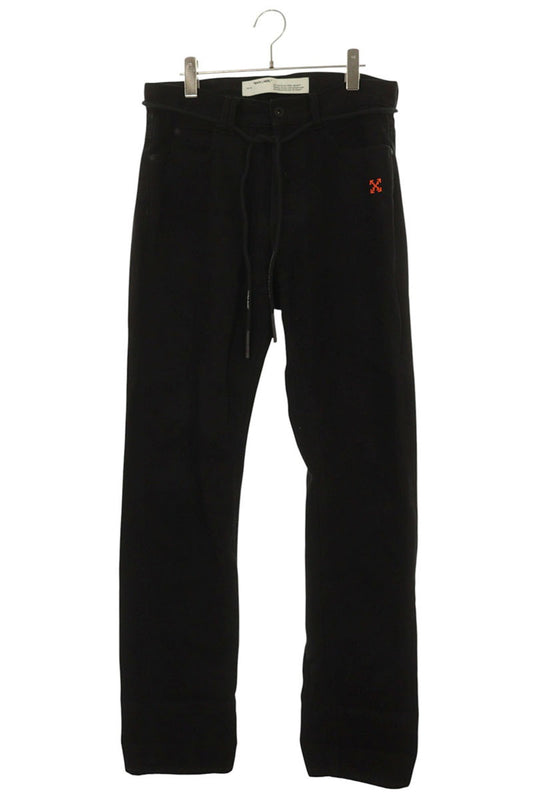 OFF-WHITE Drawstring Arrow Patch Denim Pants Size 30