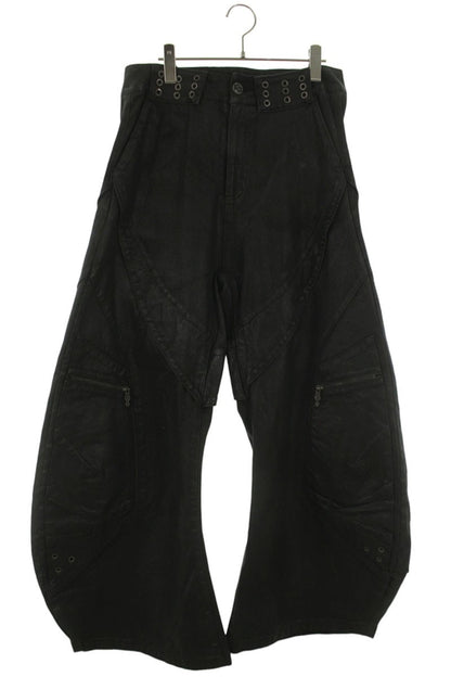 ATA NOTHINGNESS Coated Wide Denim Pants Black Size 34