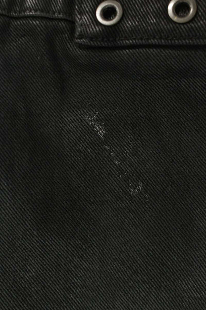 ATA NOTHINGNESS Coated Wide Denim Pants Black Size 34