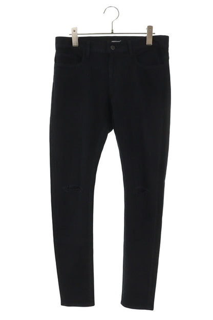 UNDERCOVER 24SS Knee Ripped Skinny Denim Pants Black Size 32