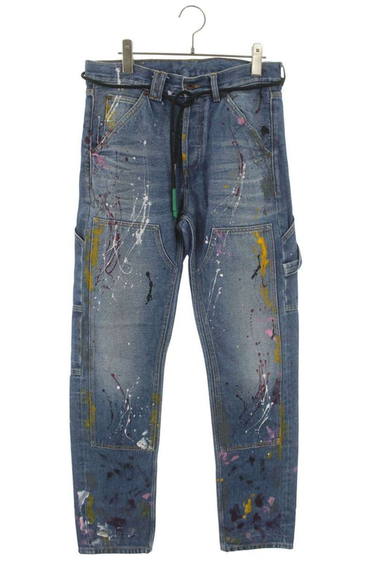 OFF-WHITE Paint Splatter Denim Blue Size 29