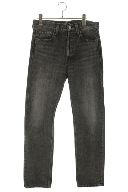 BALENCIAGA Button Fly Straight Denim Pants Black Size 29