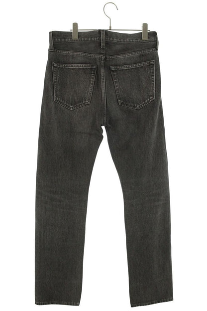 BALENCIAGA Button Fly Straight Denim Pants Black Size 29