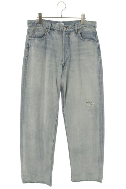 AURALEE 26SS Faded Selvedge Light Denim Wide Pants Size 32
