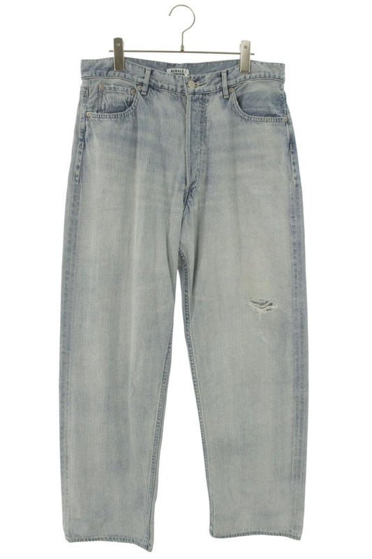 AURALEE 26SS Faded Selvedge Light Denim Wide Pants Size 32