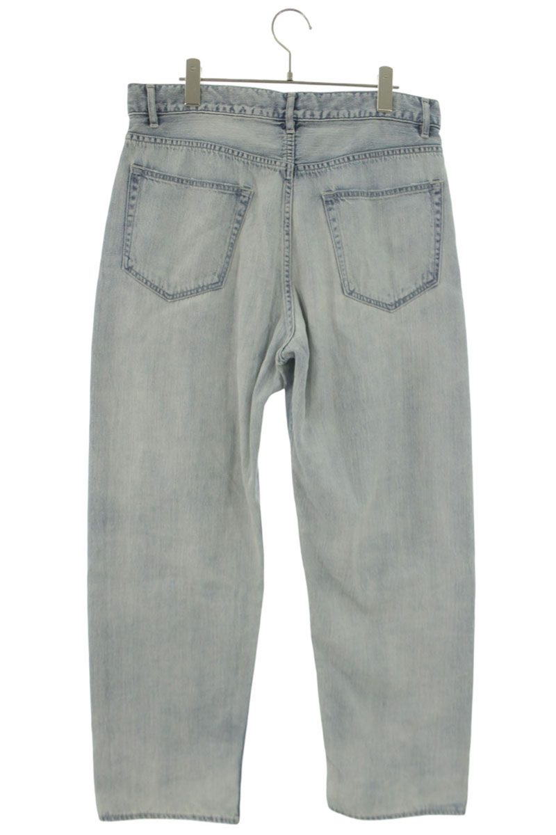 AURALEE 26SS Faded Selvedge Light Denim Wide Pants Size 32