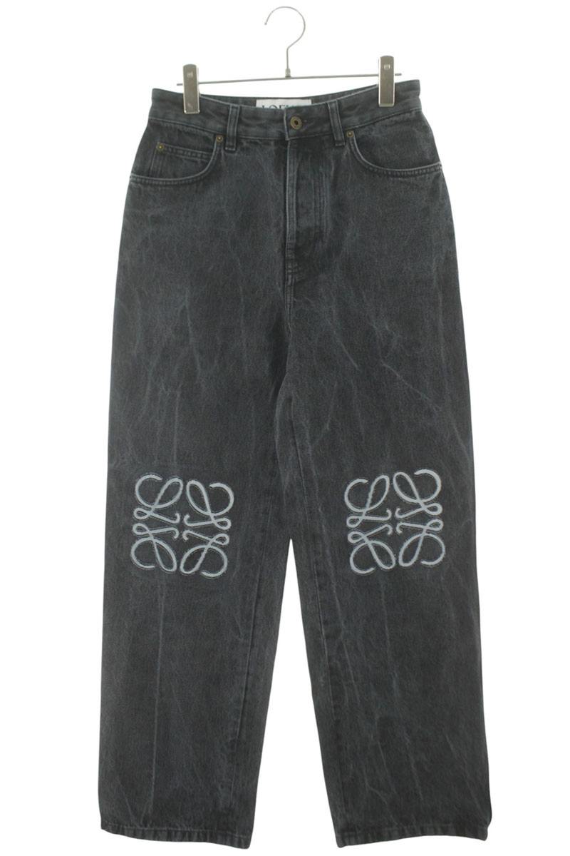 LOEWE Dark Gray Anagram Embroidered Baggy Denim Size 32