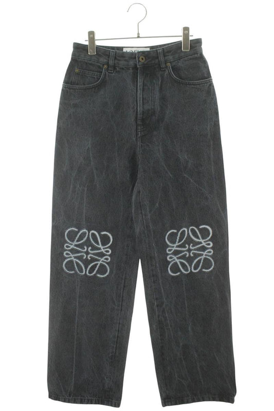LOEWE Dark Gray Anagram Embroidered Baggy Denim Size 32
