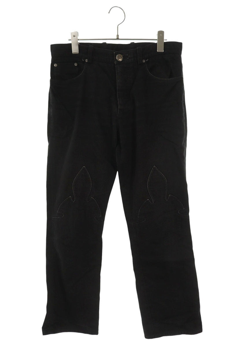 Chrome Hearts Black Flare Knee Stitch Denim Pants Size 33