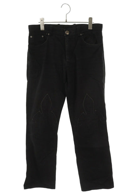 Chrome Hearts Black Flare Knee Stitch Denim Pants Size 33