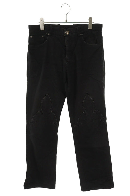 Chrome Hearts Black Flare Knee Stitch Denim Pants Size 33