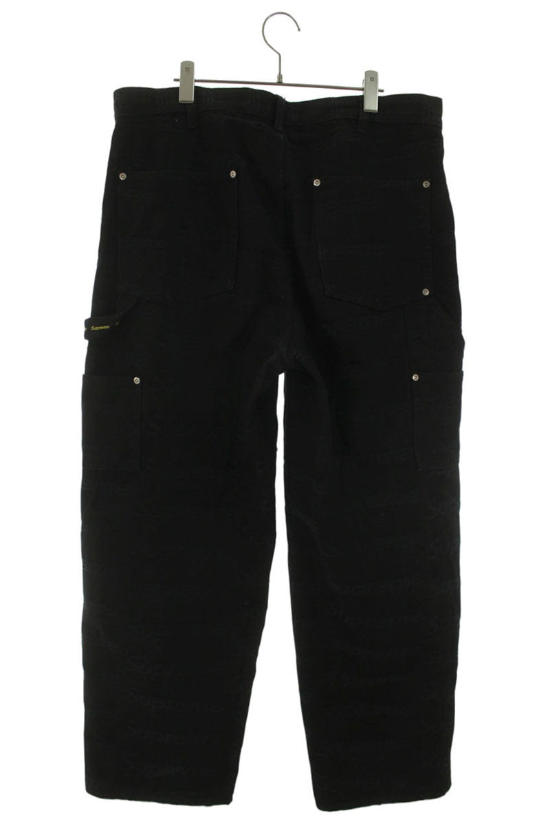 SUPREME 25AW Black Jacquard Logos Double Knee Size 34