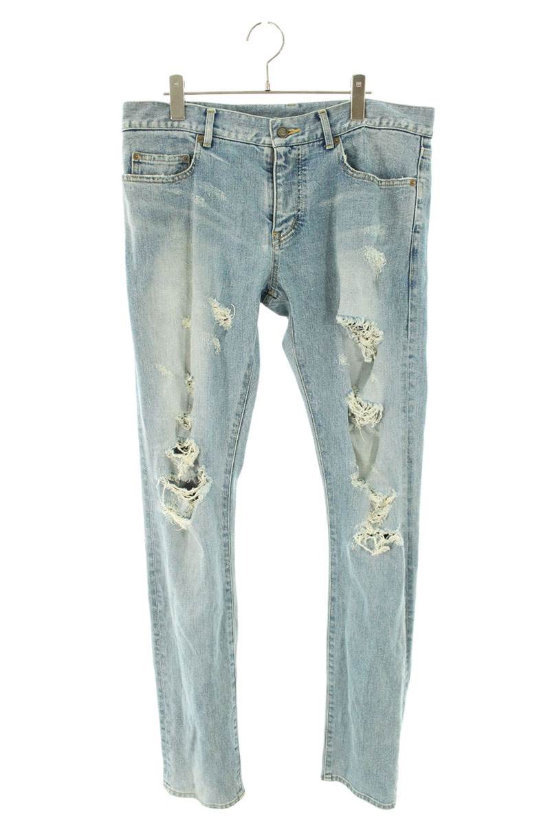 SAINT LAURENT PARIS 14AW Distressed Jeans Indigo Size 33