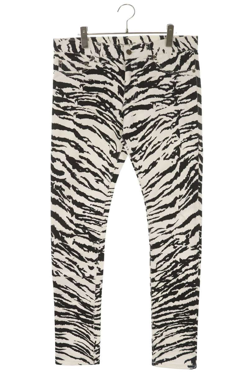 SAINT LAURENT PARIS 14SS Zebra Print Skinny Jeans Size 32