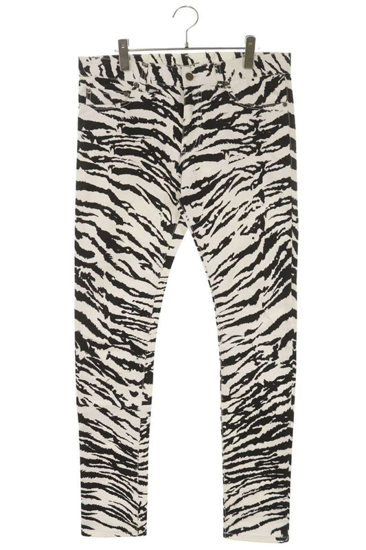 SAINT LAURENT PARIS 14SS Zebra Print Skinny Jeans Size 32