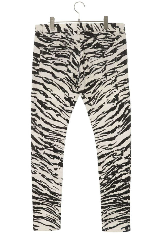 SAINT LAURENT PARIS 14SS Zebra Print Skinny Jeans Size 32