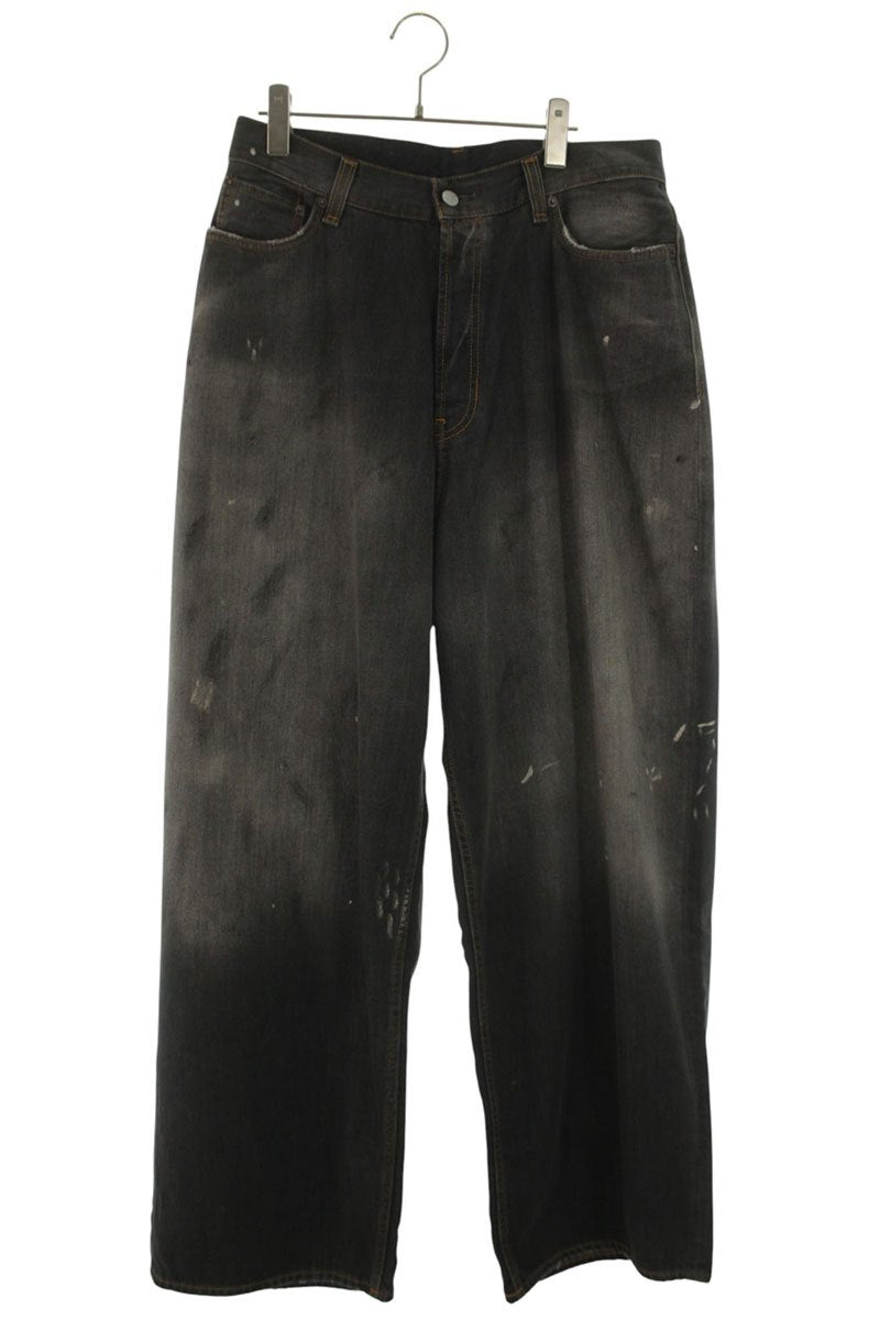 ACNE STUDIOS FN Black Trafalgar Damaged Baggy Jeans Size 38