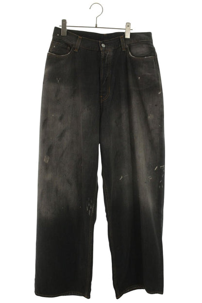 ACNE STUDIOS FN Black Trafalgar Damaged Baggy Jeans Size 38