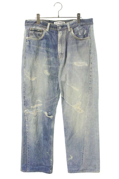 OUR LEGACY THIRD CUT Transfer Print Denim Pants Blue Size 32