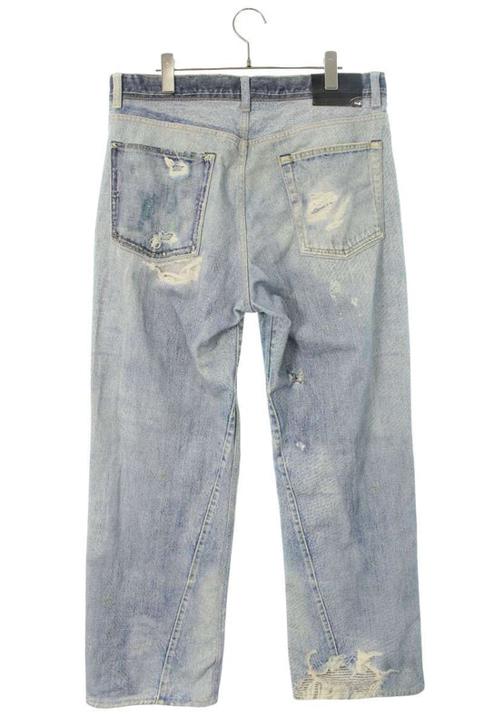 OUR LEGACY THIRD CUT Transfer Print Denim Pants Blue Size 32