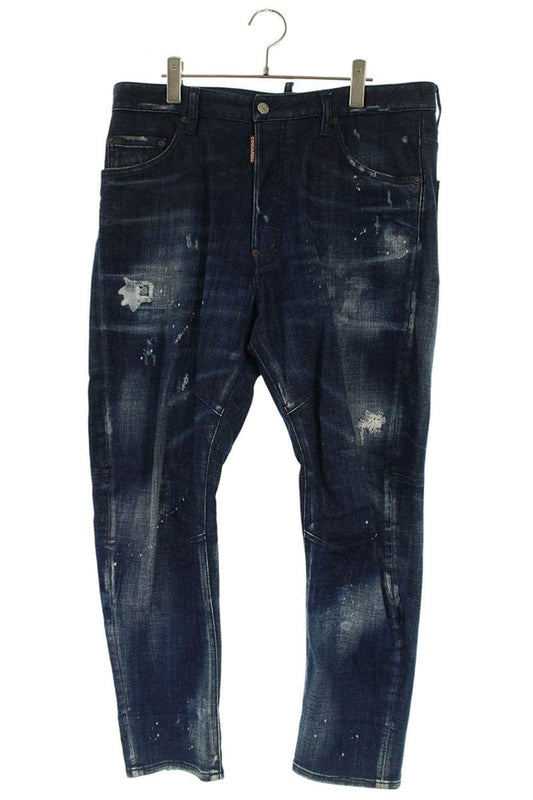 DSQUARED 21SS Distressed Paint Splatter Denim Pants Size 38
